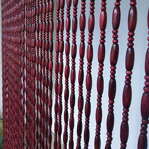 Beaded Curtain with Wooden Beads for Doorway and Room Divider