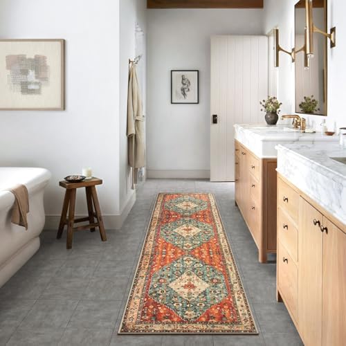 Lahome Boho Tribal 26 x 10 Washable Runner Rug