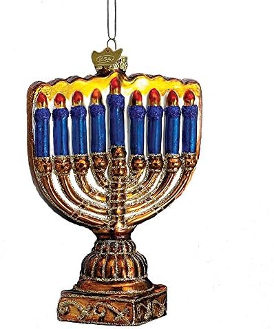 Kurt S Adler 4 1 2 Inch Noble Gems Glass Menorah Ornament
