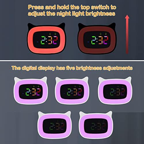 Cute RGB Alarm Clock with Night Light for Kids and Teens