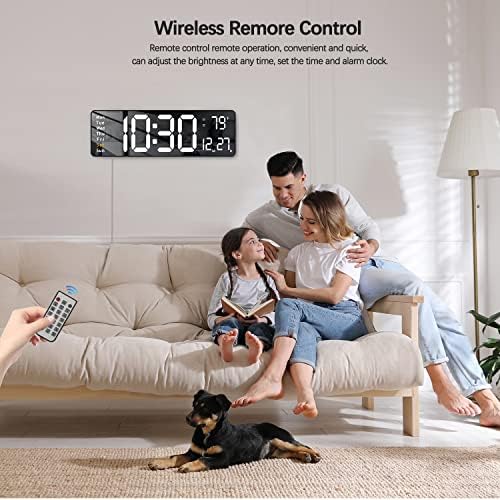 JoFomp 16 Inch Digital Wall Clock with Remote Control