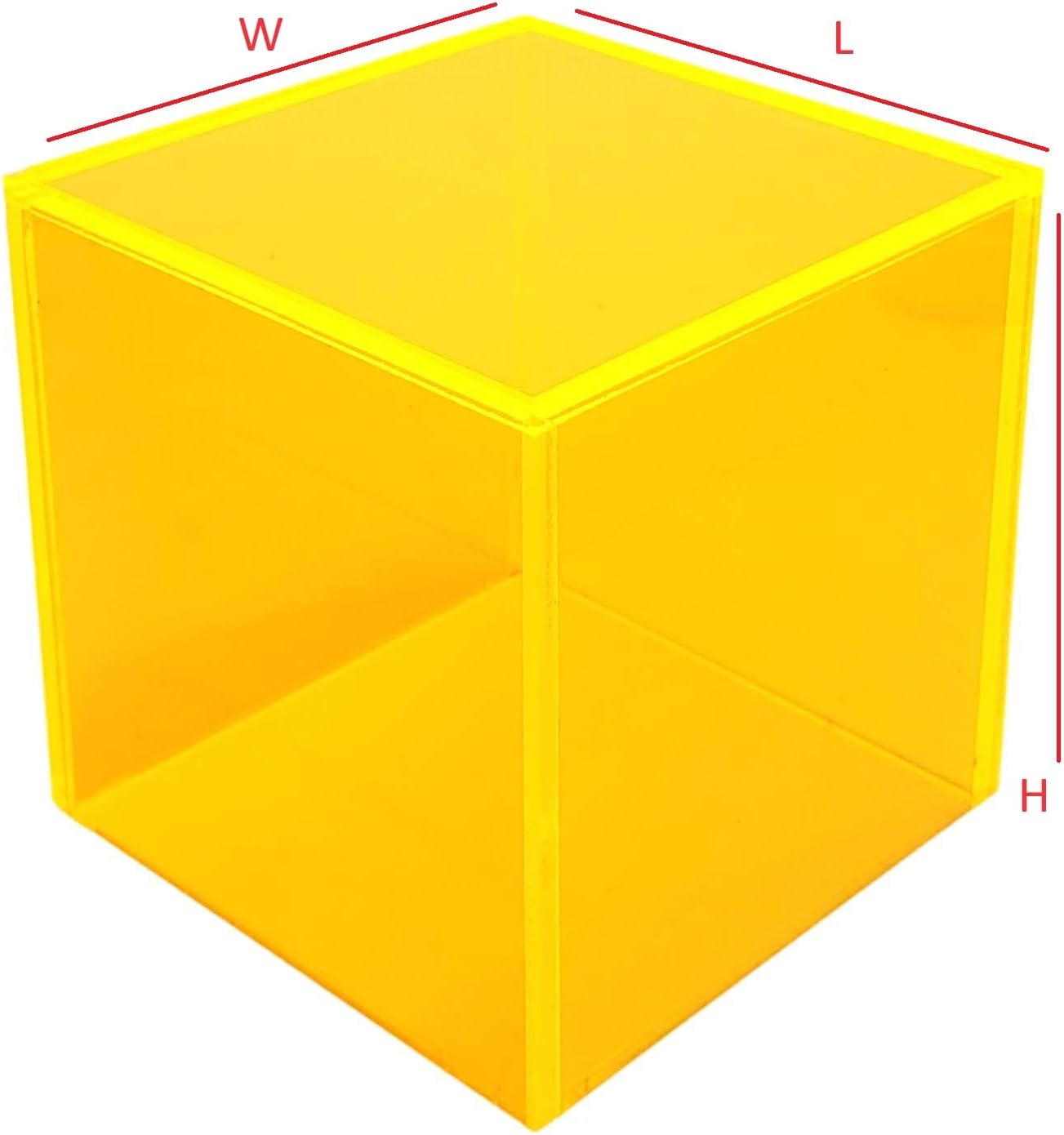 New 2x2x2 Acrylic Display Riser Box Cube Pedestal Stand Neon Yellow