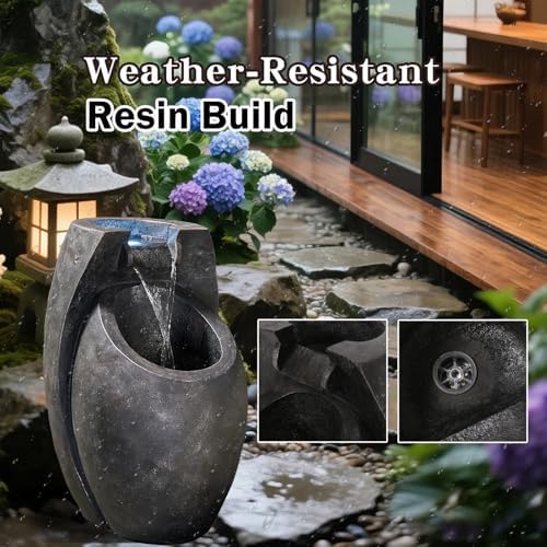 Modern Two-Tier Waterfall Fountain for Indoor Outdoor