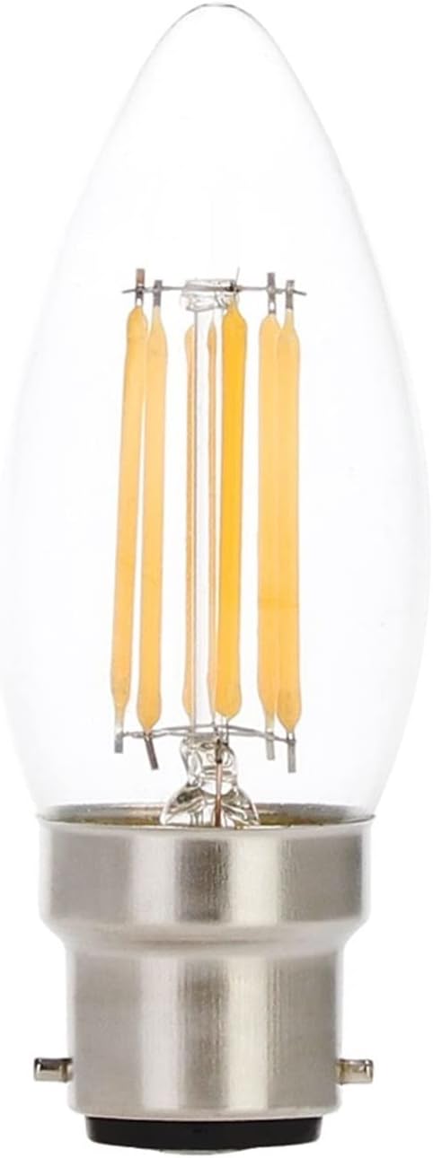 10pcs Dimmable 6w Candle Bulb LED Filament B22 Bayonet 220V Warm White Light