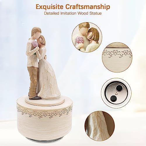 Saeifin Music Box Lovers Gifts Couple Hugging Statue