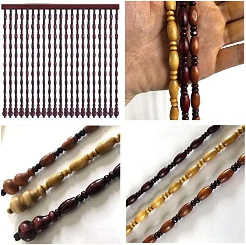 Wood Beaded Curtain for Doorway and Room Decorations