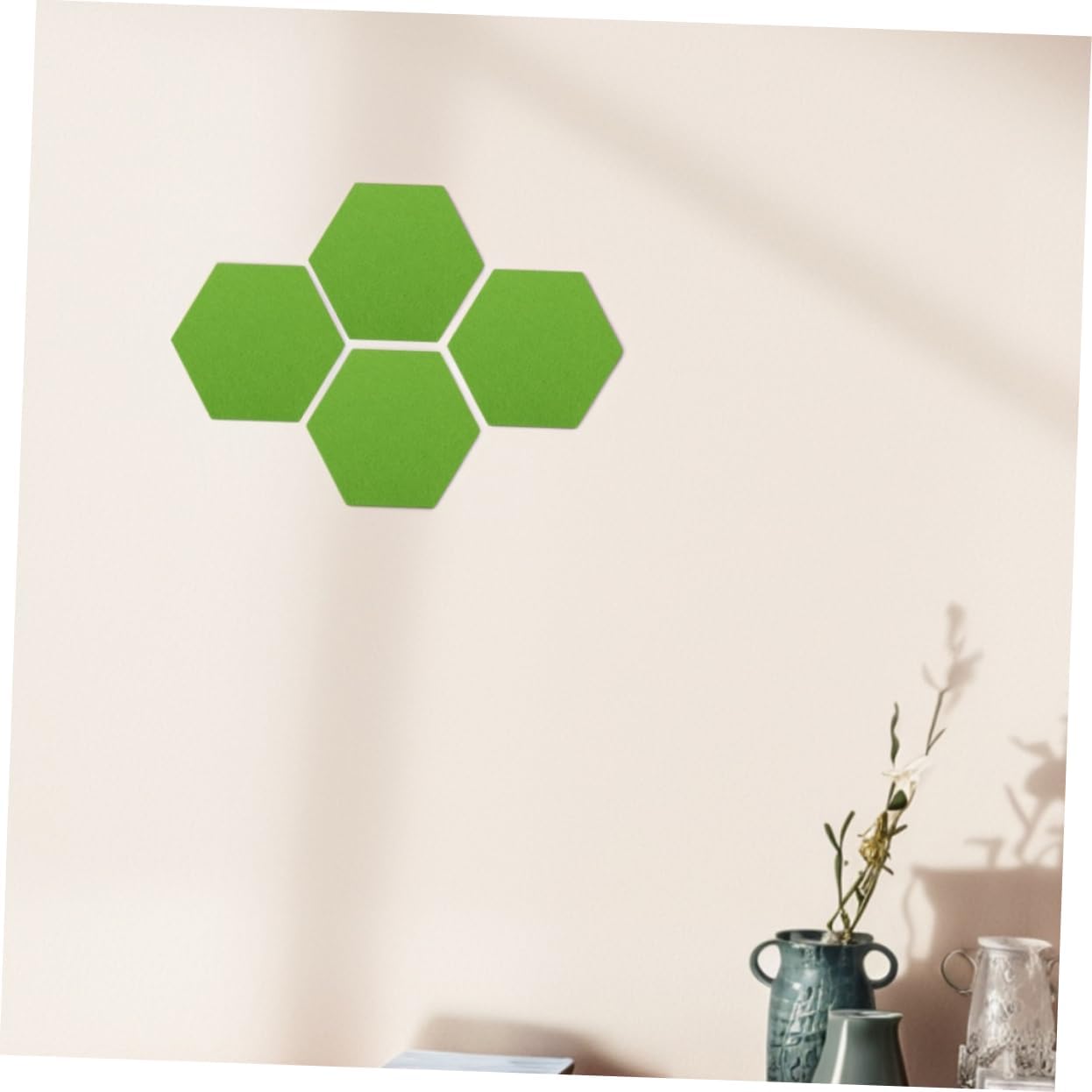 Hexagon Felt Board Tiles Set of 10 Green