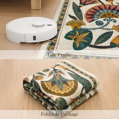 Egyptian Floral Washable Bathroom Runner Rug 26x8