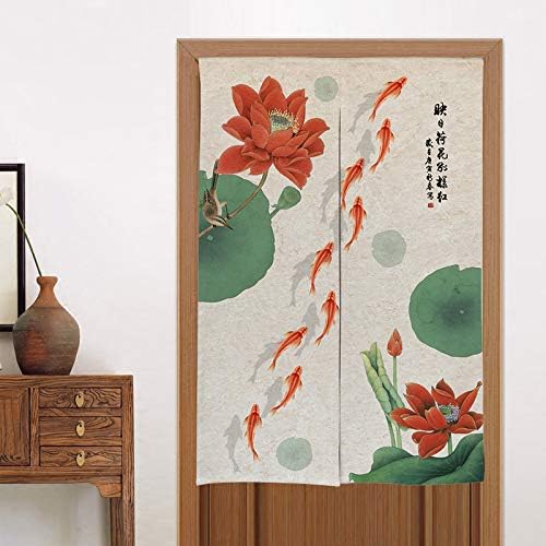 MYRU Lotus Koi Door Curtain Room Divider Panel