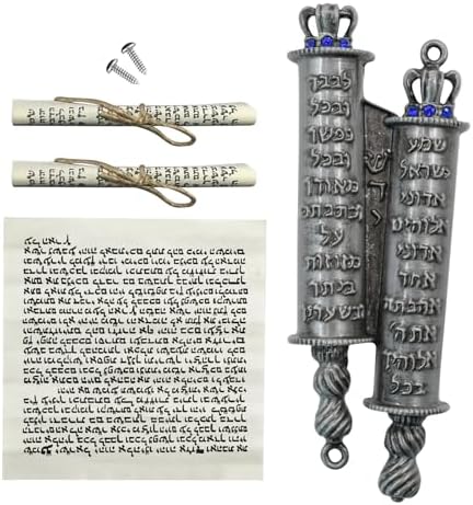 MrMrKura Metal Mezuzah with 2 Scrolls for Door