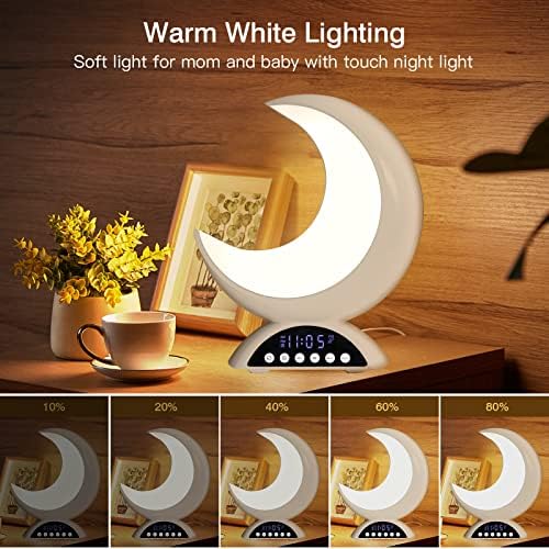Magical Moon Lamp Alarm Clock with RGB Light and Touch Dimming