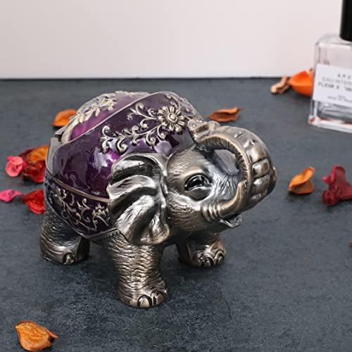 Gusnilo Elephant Ashtray with Lid - Purple
