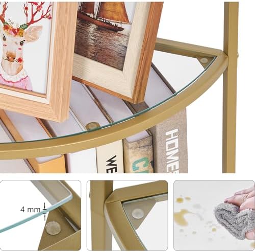 Homhedy 5-Tier Corner Shelf Stand with Gold Finish