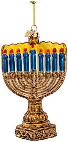 Kurt S Adler 4 1 2 Inch Noble Gems Glass Menorah Ornament