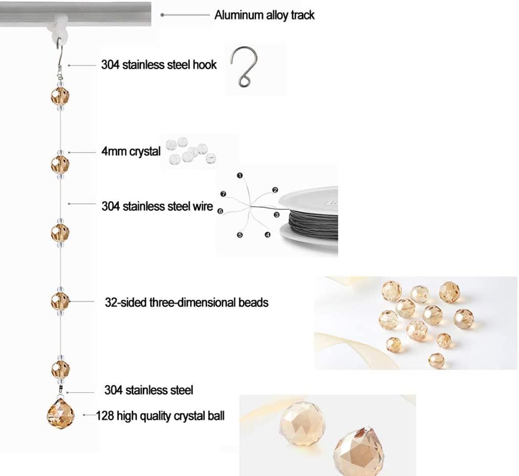 ZHOUXIAO Crystal Beaded Curtain Door Divider