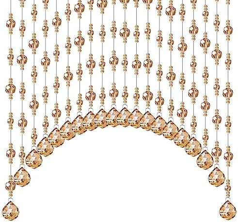 GVILTY Crystal Beaded Arched Curtain Door Divider