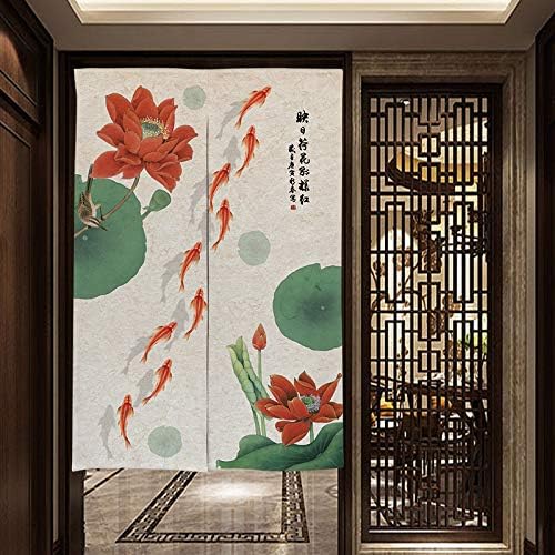 MYRU Lotus Koi Door Curtain Room Divider Panel