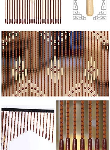 Eapmic 32 Line Bamboo Wood Beaded Curtain