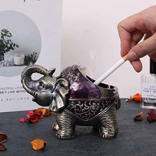 Gusnilo Elephant Ashtray with Lid - Purple