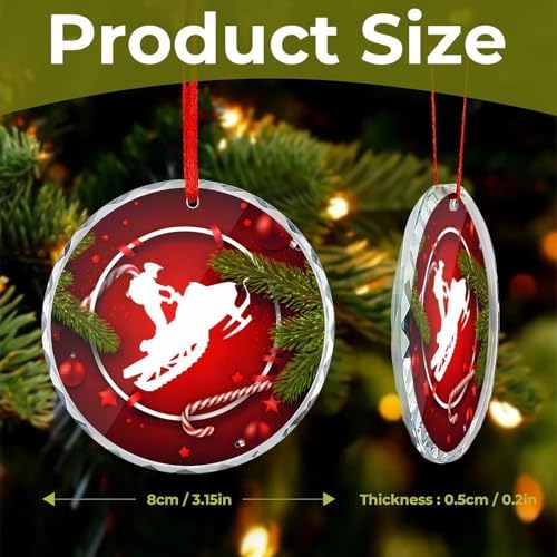 Snowmobile Car Glass Ornament 31 Inch Christmas Decor