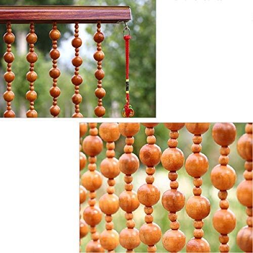 Beaded Curtain with Wooden Beads for Doorway Closet and Room Dividers
