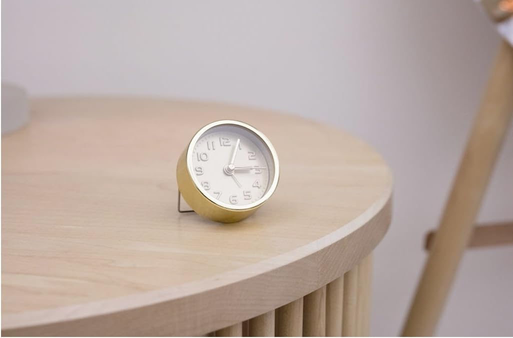 Kikkerland Embossed Metal Alarm Clock Gold or Copper
