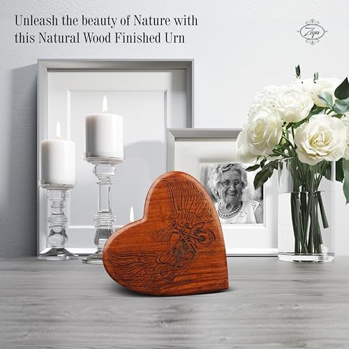 Ziya Wooden Heart Motorcycle Cremation Urn for Men