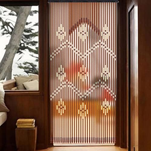 Natural Wood Beaded Curtain for Doorway