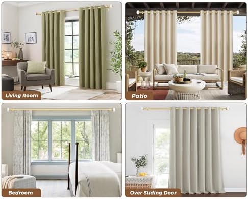 KAMANINA Gold Curtain Rod 32-58 Inch Adjustable