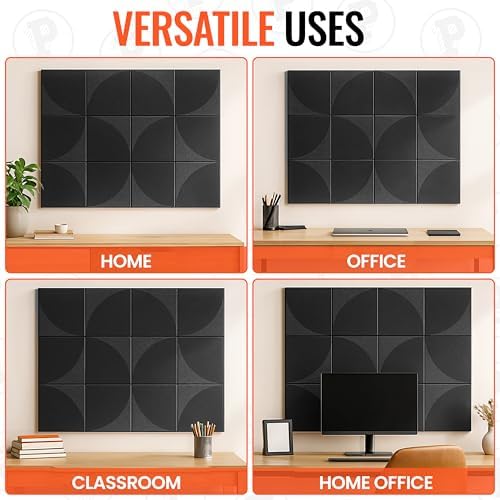 Large Black Cork Board with Felt Tiles Push Pins 47x36