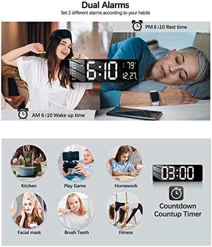 JoFomp 16 Inch Digital Wall Clock with Remote Control
