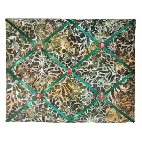 16x20 Zinnia Patch Earth Batik Memo Board