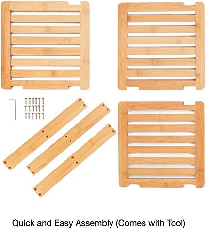 Bamboo Corner Shelf - 3 Tier 10x10 Inch 115 Inch High