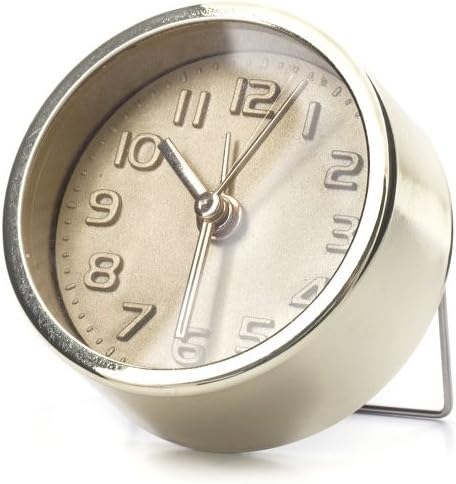 Kikkerland Embossed Metal Alarm Clock Gold or Copper