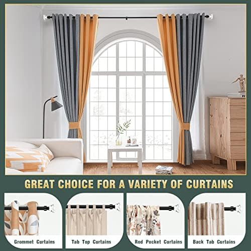 Black 1 Inch Adjustable Single Window Rod with Crystal Diamond Finials