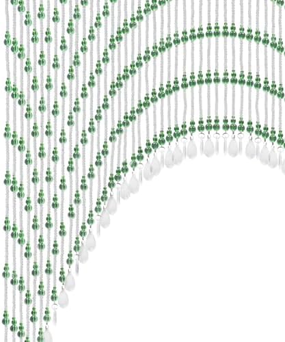 TFCFL Arched Crystal Bead Curtain 60 Strings Green
