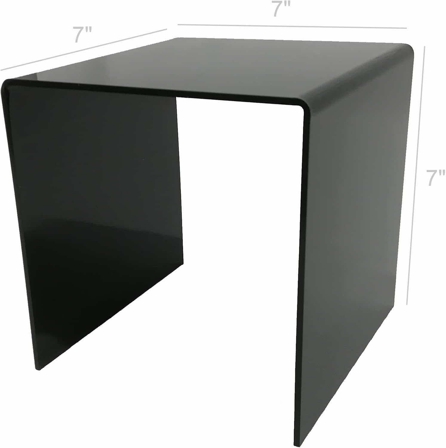FixtureDisplays One Riser Combo 7 Cube 3-Sided Black Acrylic Display Risers