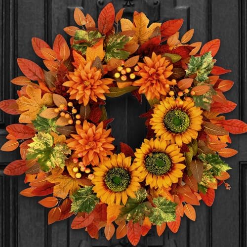Waipfaru Fall Wreath 22 Inches Autumn Decor