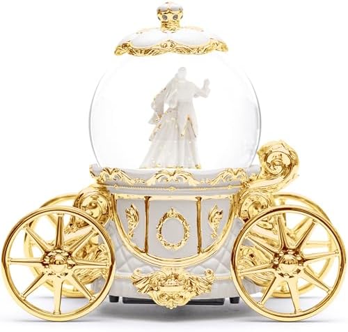 Luxury Gold Cinderella Carriage Snow Globe with Music