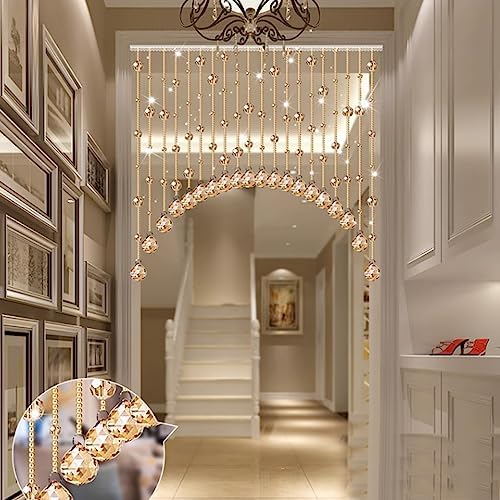 GVILTY Yellow Crystals Beaded Curtain Door Divider
