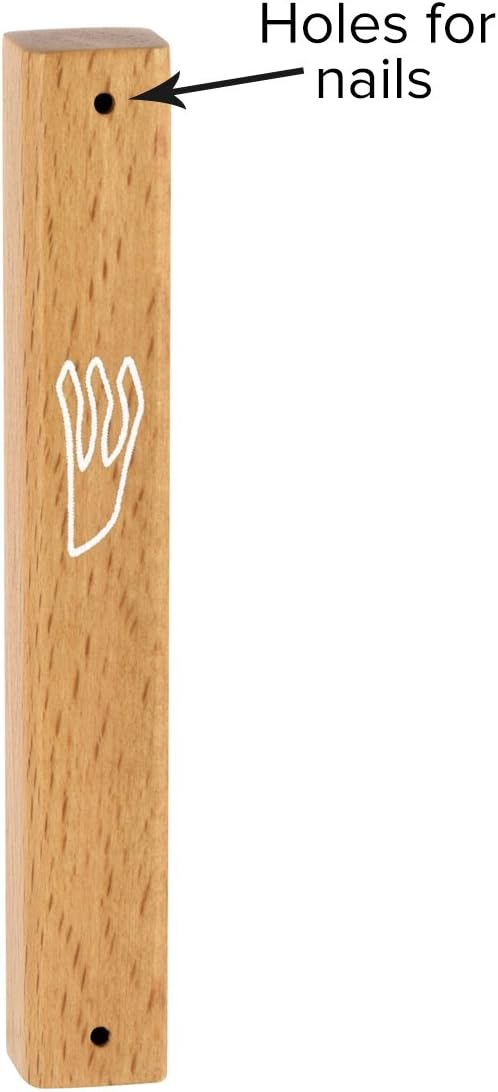 Peer Hastam Classic Wood Mezuzah Case Natural Light Wood 68 Inches