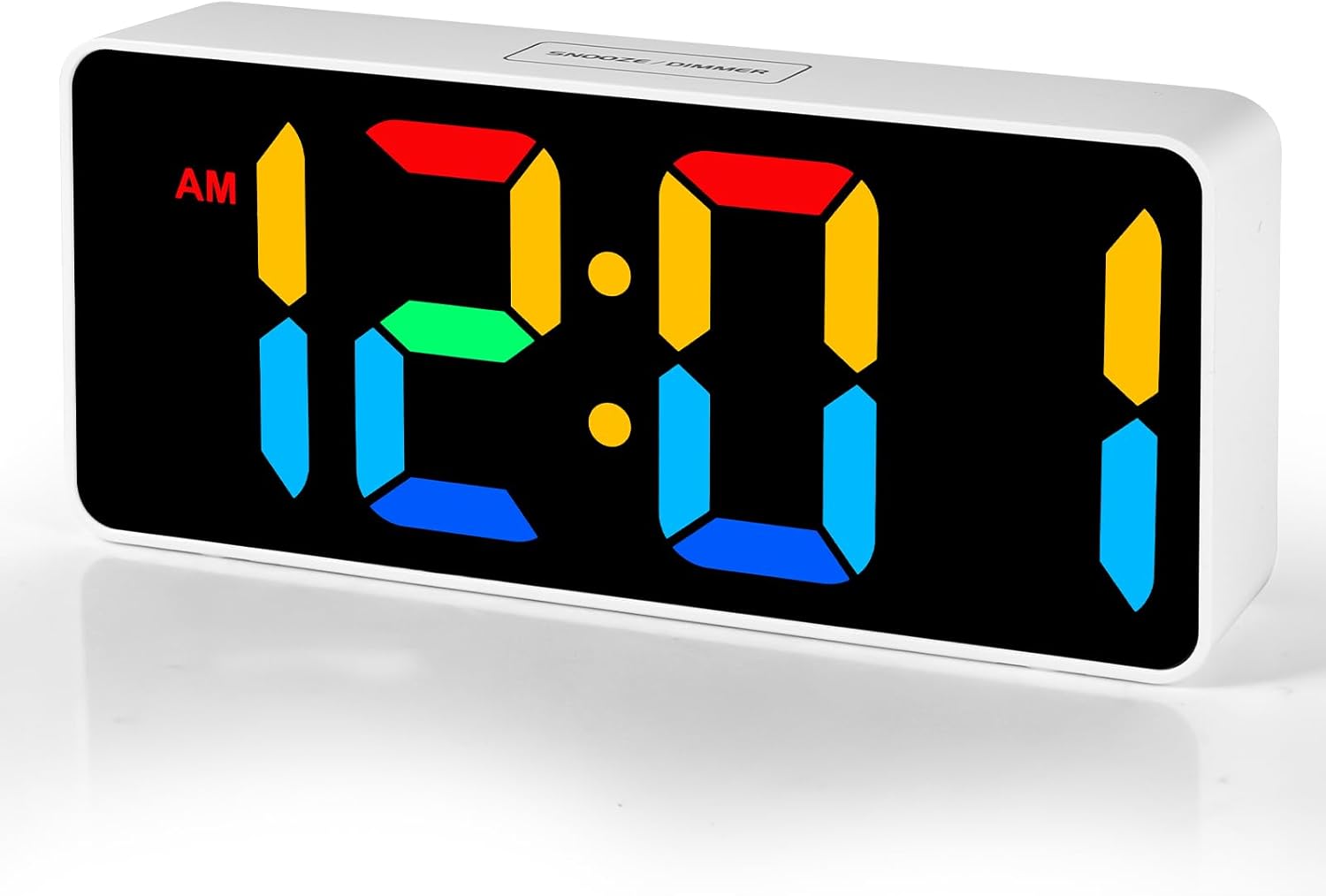 Catrne Small Digital Alarm Clock with RGB Light and Brightness Dimmer