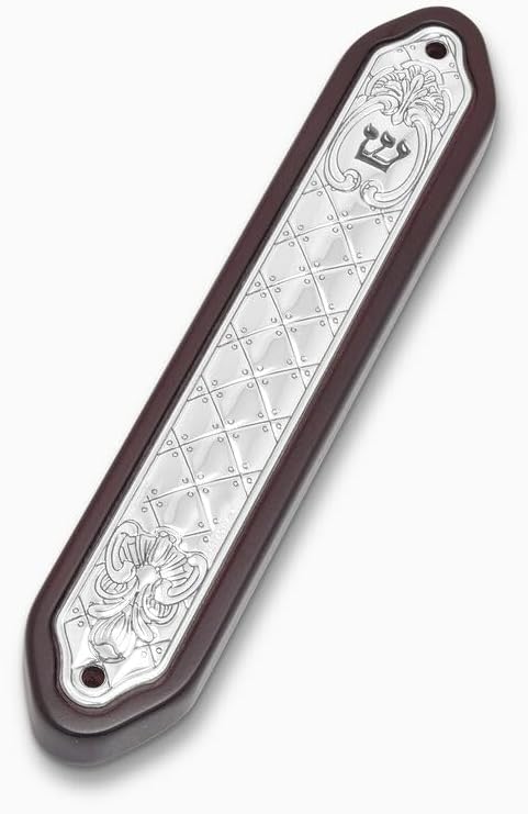 HERITAGE SMITHWORKS Mezuzah Wood and Silver Plated