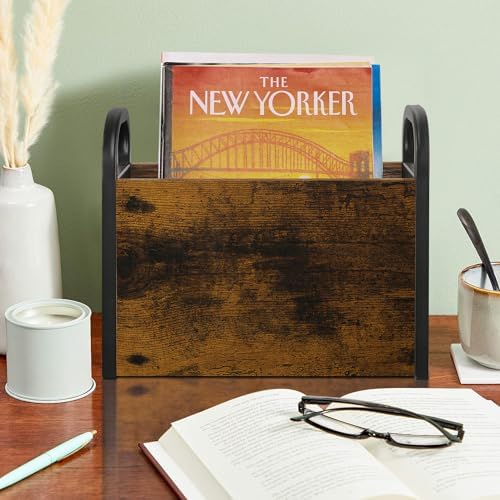 Yinmit Magazine Holder with X-Shaped Frame and Metal Base