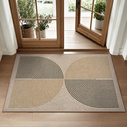 Lahome Rainbow Easy Jute Rug for Entryway and Kitchen