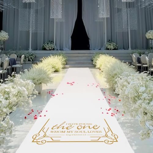 White Wedding Aisle Runner with Pull String 4x100 Feet