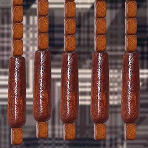 Natural Wood Beaded Curtain for Doorway