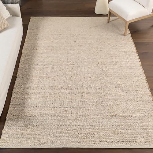 nuLOOM 26 x 10 Handwoven Jute Cotton Area Rug Natural Farmhouse Style