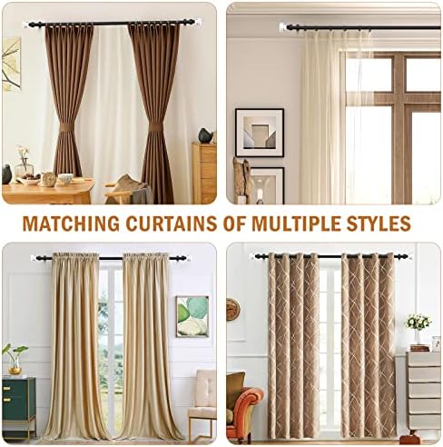 Knobelite Adjustable Single Curtain Rod with Crystal Finials