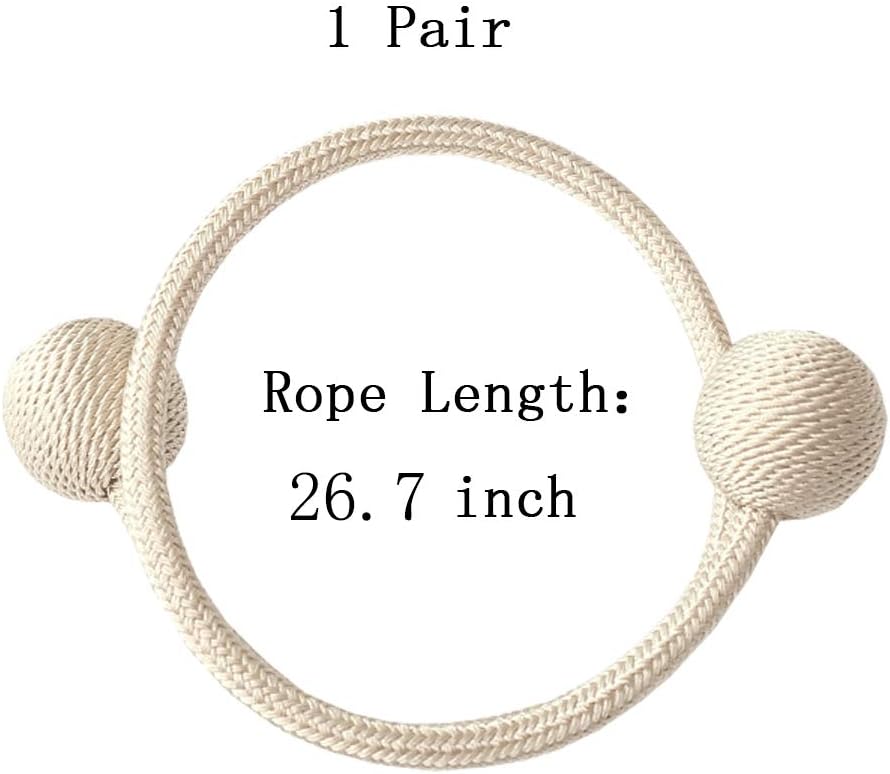 NYDECOR Beige Curtain Tiebacks 2 Pack Woven Rope Holdbacks